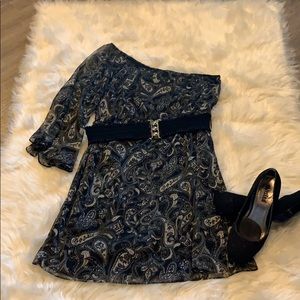 Wet Seal off the shoulder with belt dress.